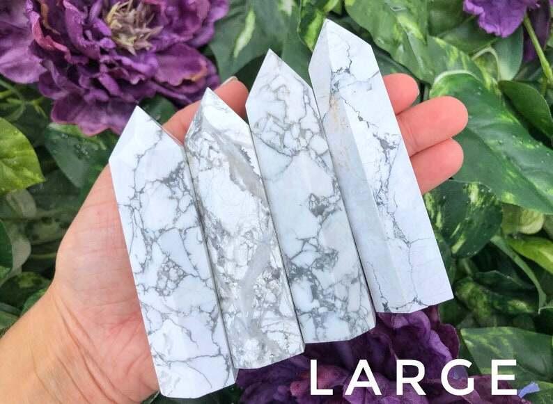 Product Introduction of White Howlite Point Tower White Howlite Stone Point White Howlite Crystal Point - Howlite Jewelry - Healing Crystals and Stones 4