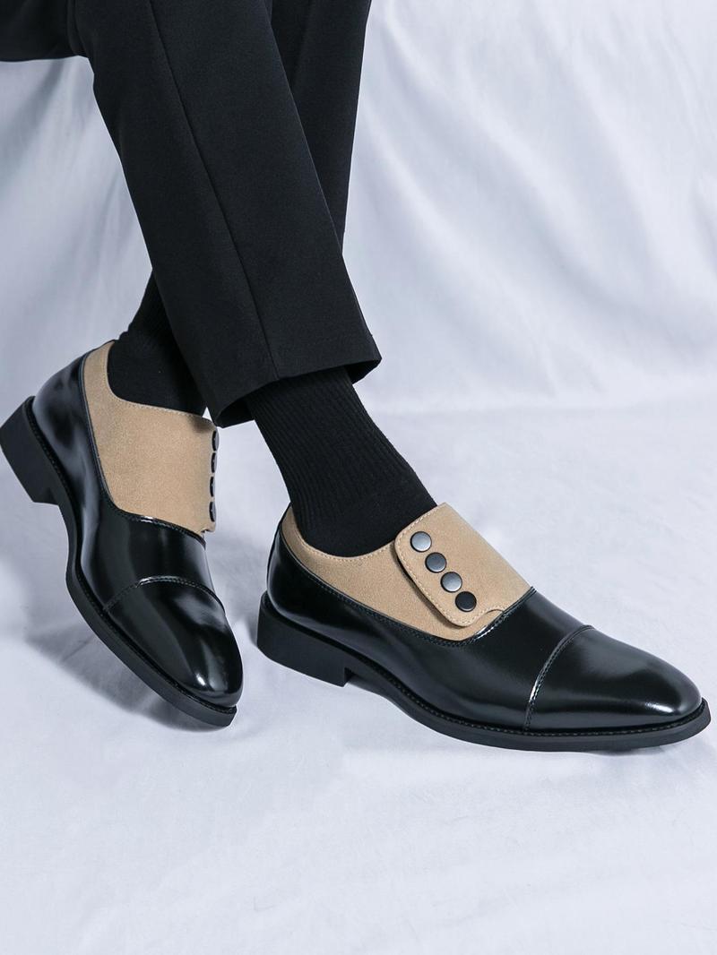 Product Introduction of Men's Fashionable Colorblock Dress Shoes, Casual Comfortable Formal Shoes for Work Office, Fashion Shoes for Party, Daily Clothing Decor 16