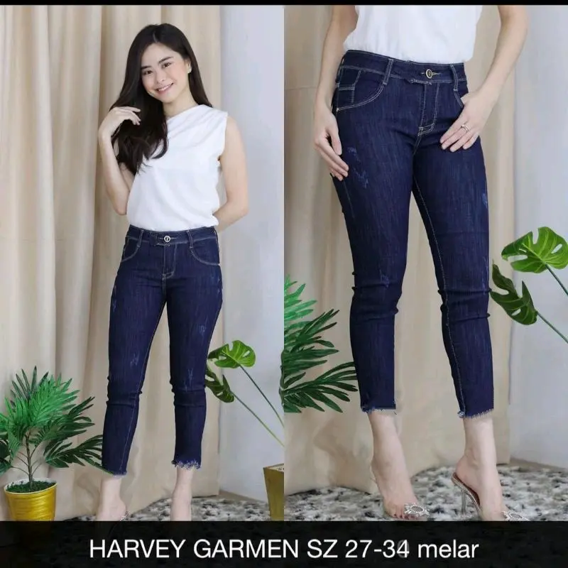 CELANA JEANS 7/9 HARVEY GARMEN KANCING 1 UKURAN 27-34