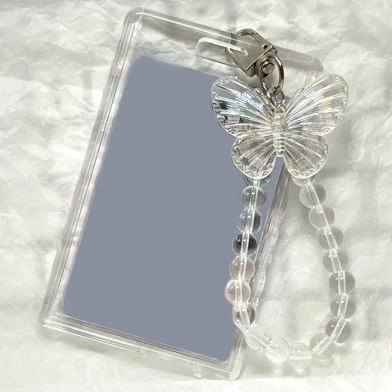 Hộp Đựng Thẻ Acrylic Hình Bướm 3 Inch, Hộp Đựng Thẻ Photocard, Trưng Bày Thẻ Tín Dụng ID Ngân Hàng, Vỏ Bảo Vệ, Móc Khóa Mặt Dây Chuyền Thời Trang