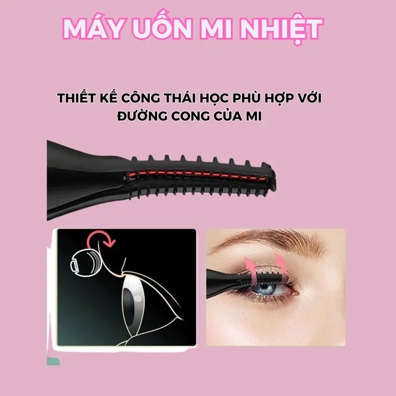 MÁY UÔN MI NHIỆT 3 CẤP ĐỘ, UỐN MI CONG TRONG 30s 2