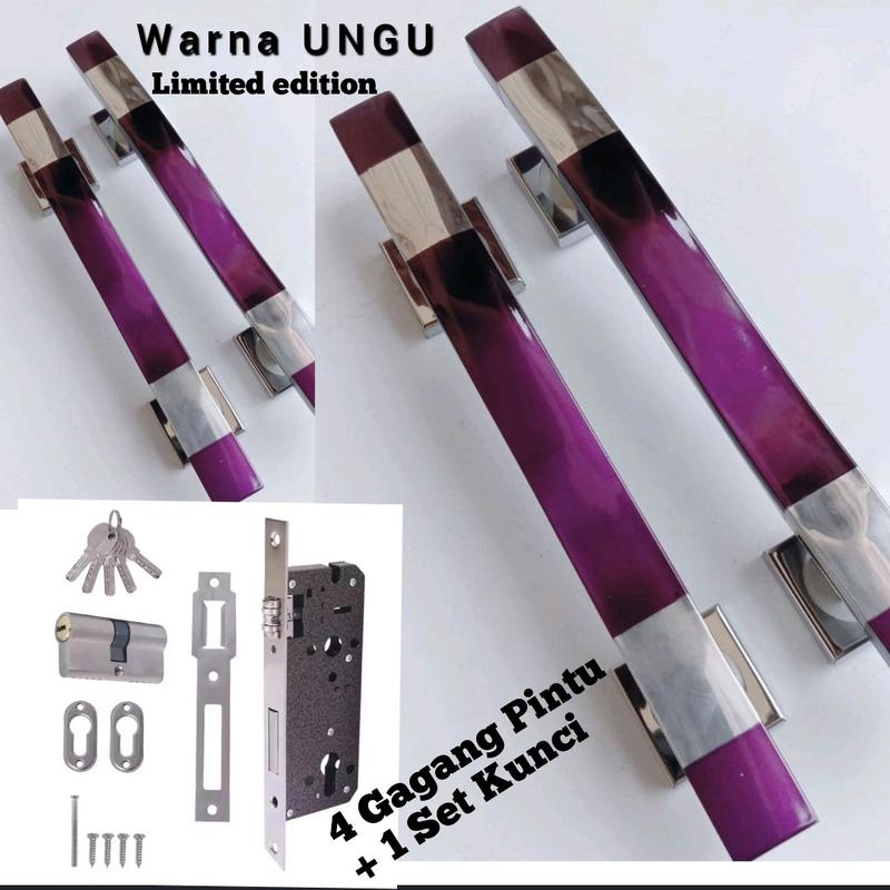 Fullset Gagang Pintu Rumah UNGU 45cm 33cm / Handle pintu rumah stainless Anti Karat 0