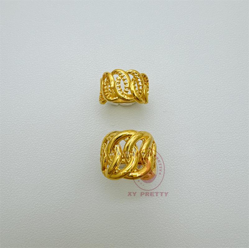 Product Introduction of Adira ring set buy 1 free 1-adjustable ring size-pure gold plated jewelry-durable-hypoallergenic-xypretty titanium  ring 2