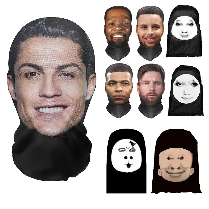 Mặt Nạ Biểu Cảm Khuôn Mặt Vui Nhộn, Ronaldo Và Messi Họa Tiết, Thích Hợp Cho Nam Và Nữ, Mặt Nạ Lưới Thoải Mái