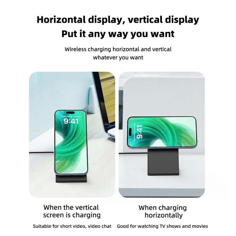 Product Introduction of Magnetic Wireless Charger Stand, Fast Wireless Charging Station, Desktop Charger Holder Compatible with iPhone 12 13 14 15 Series, for Magsafe Charger 6
