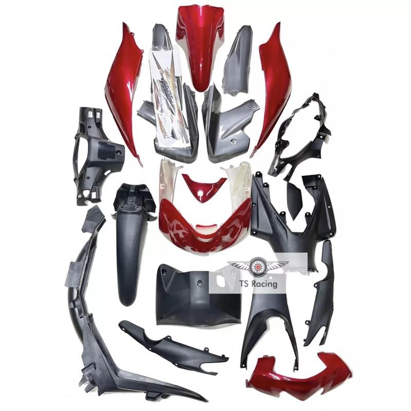  Dàn áo Wave s110 màu đỏ đô 2008-2011 - tặng team 3 lớp 