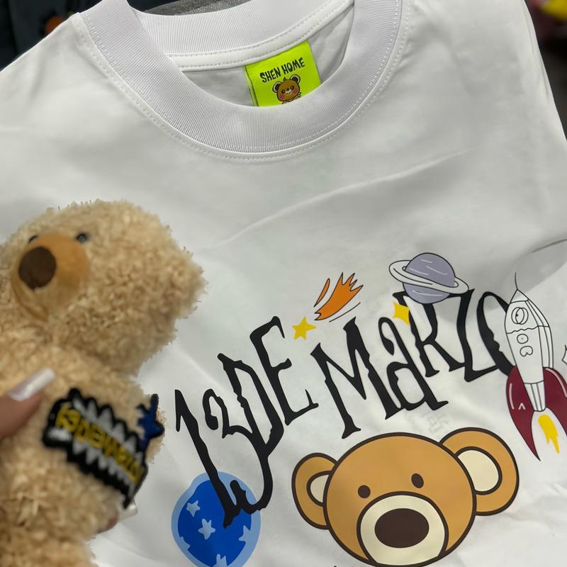 M42 - ÁO PHÔNG KÈM GẤU 13DEMAR mặt nâu Đủ màu QCCC - TRANDUNG Nữ Women Top Cổ Tròn Kem Tim