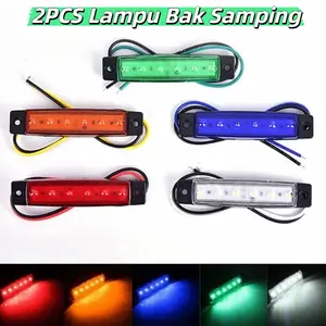 2PCS Lampu Bak Samping 12/24V Marker Light 6Led SMD Anti Air Topi Kabin Truk 2PCS Lampu Bak Samping 12/24V Marker Light 6Led SMD Anti Air Topi Kabin Truk