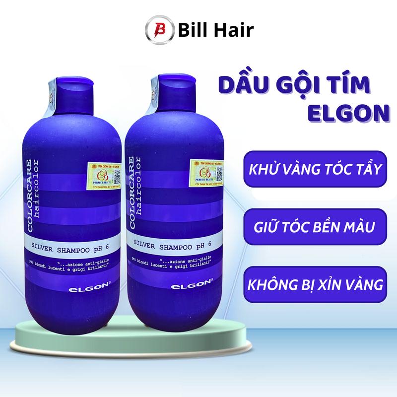 Dầu gội tím Elgon, dầu gội khử vàng và giữ màu dành cho tóc tẩy nhuộm màu thời trang | Bill Hair, Billhair