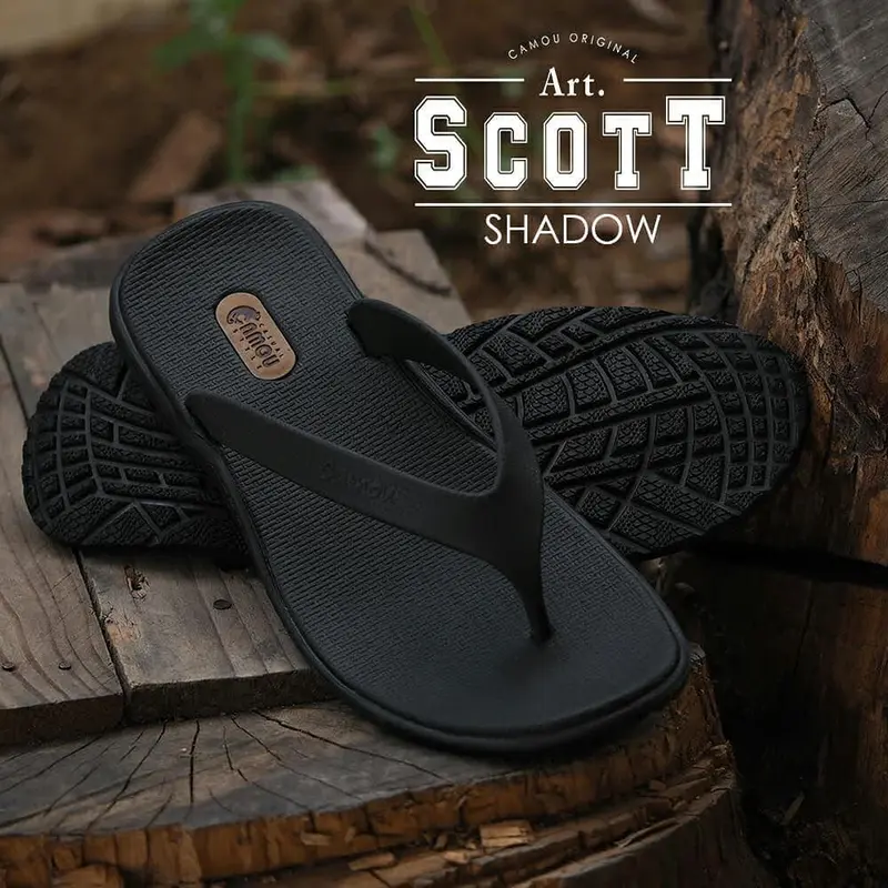 Sandal Jepit Flip Flop Pria Anti Slip Full Karet Rubber Scott Shadow 1