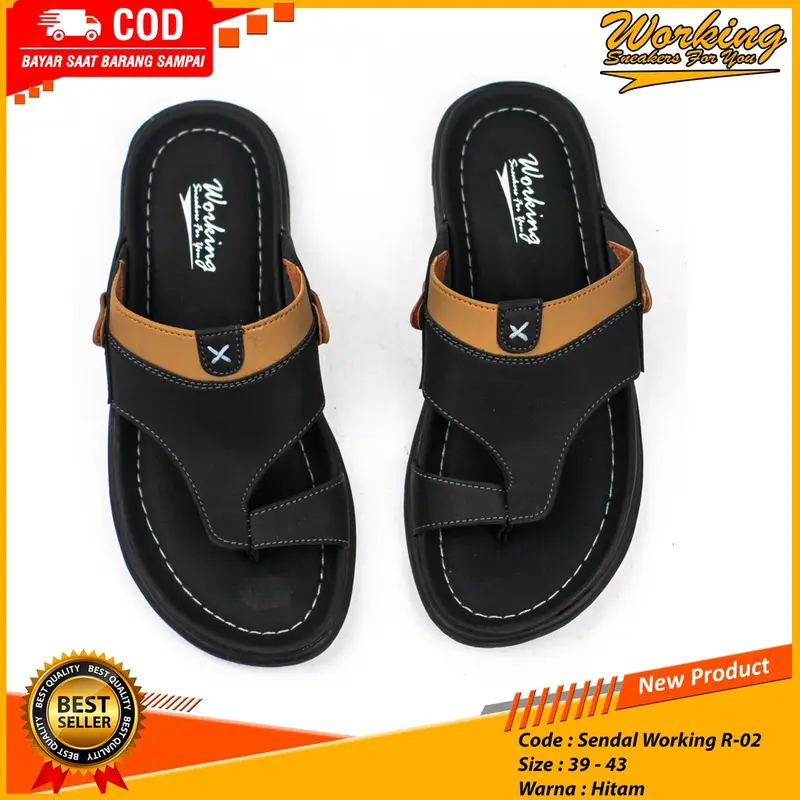 Working Sneakers For You Sandal Pria Kulit R-02 3