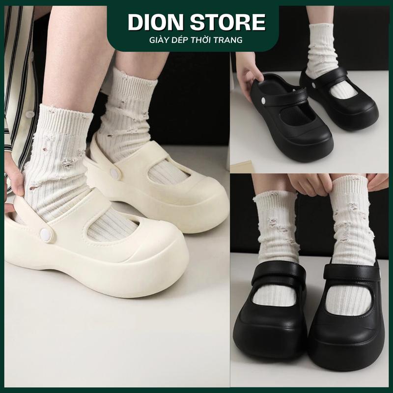 Dép Cross Sandal nữ đế cao Mary Jane mềm đế dày chống trơn trượt cute phong cách Hàn Quốc thời trang 2024 - DIONSTORE