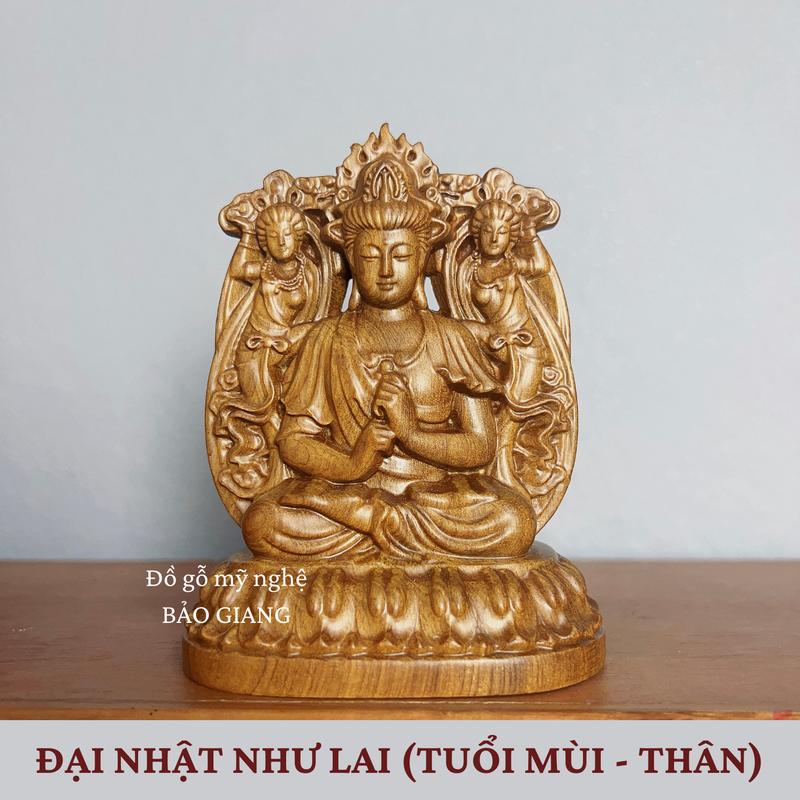 Product Introduction of Tượng phật bản mệnh theo tuổi bằng gỗ bách xanh (cao 12 ngang 9 sâu 6,5 cm) 23