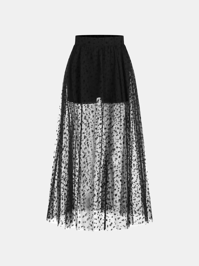 Product Introduction of YOZY Women's Solid Halter Neck Top & Backless Bodysuit & Ditsy Floral Pattern Skort Tulle Three-piece Set, Elegant Fashion Casual Three-piece Outfits for Daily Outdoor Wear, Ladies Clothes for All Seasons 6