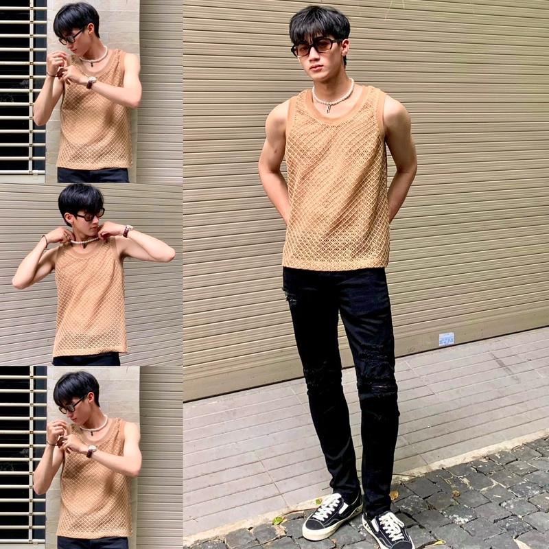 Áo tanktop lưới thời trang ,form regular mặc đi biển ,du lịch [Mã 21]  Menswear 8