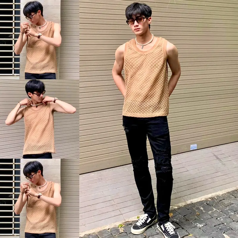 Áo tanktop lưới thời trang ,form regular mặc đi biển ,du lịch [Mã 21]  Menswear 8