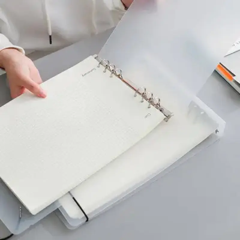 6 Holes B5/A4 Horizontal Loose Leaf Metal Clip Frosted Binder