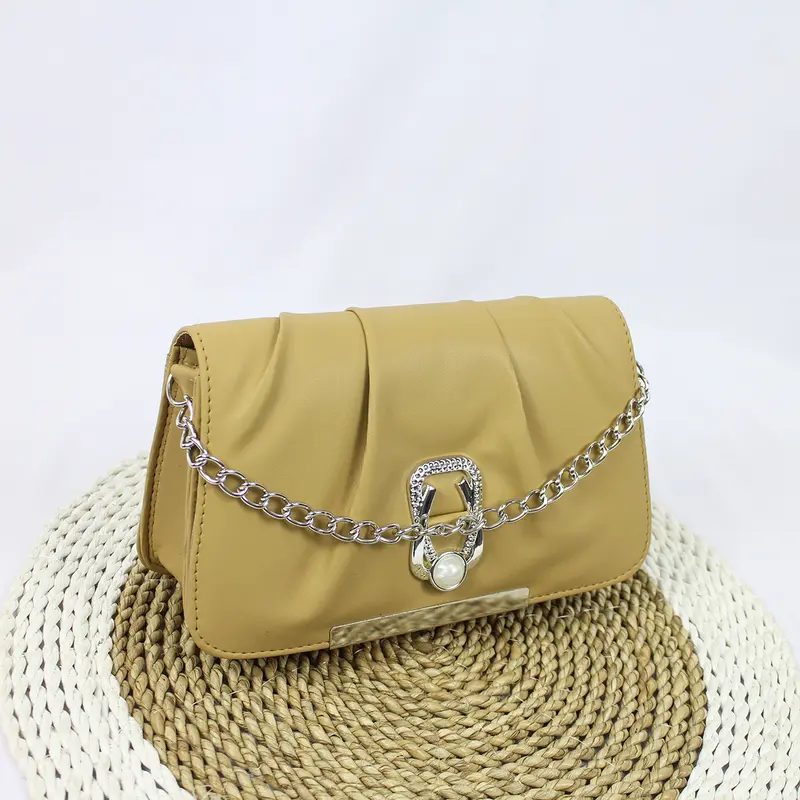 Luna Aura Tas Selempang Kotak Mini Kerut Wanita Liontin Rantai Nekkel Slingbag Mini Tas Simple Mewah Tas Kekinian Tas ootd 3