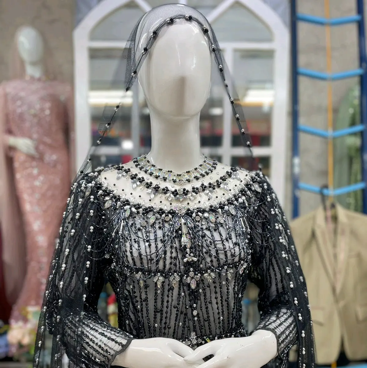 Kebaya Akad Full Payet Hitam . Wanita Dress