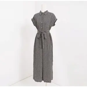 PO40 FADFAD Jumsuit wanita panjnag lengan panjang dengan ikat pinggal gaya casual model baru