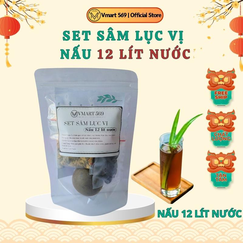 Set sâm lục vị Atiso, set nấu sâm lục vị 12 lít nước nhà Vmart 569 Nước Trà Tea Chè