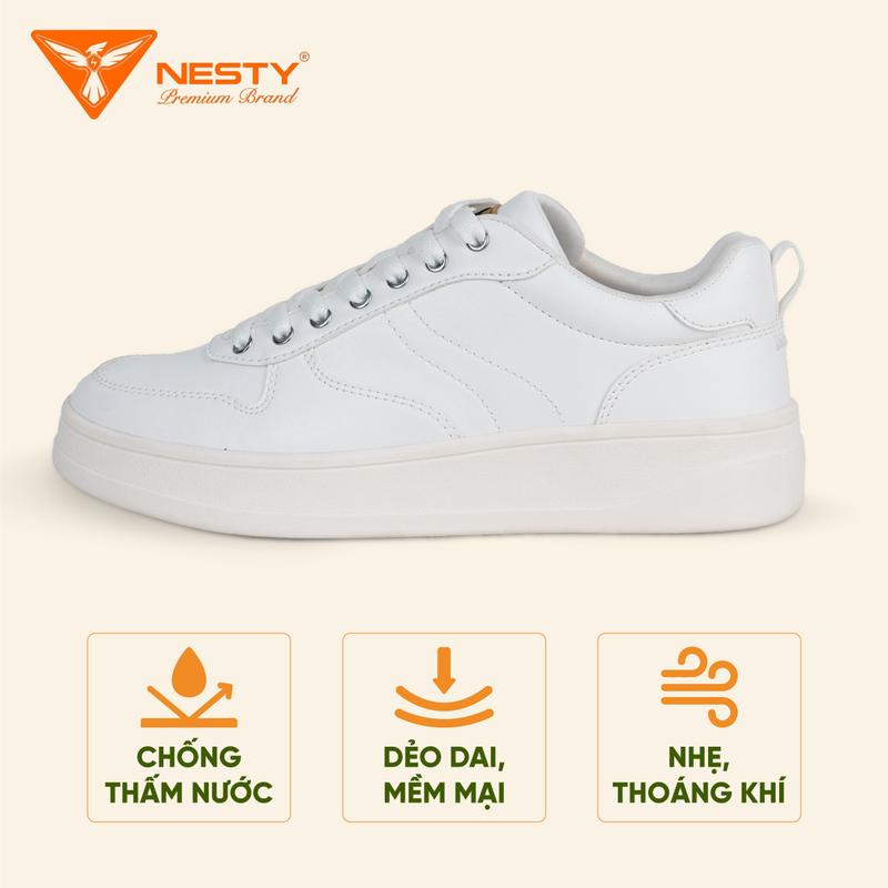 Giày Sneaker Nữ Trắng Đen Kem JEAN NESTY Chất Liệu Cao Su Tổng Hợp Siêu Nhẹ NT-8004 2