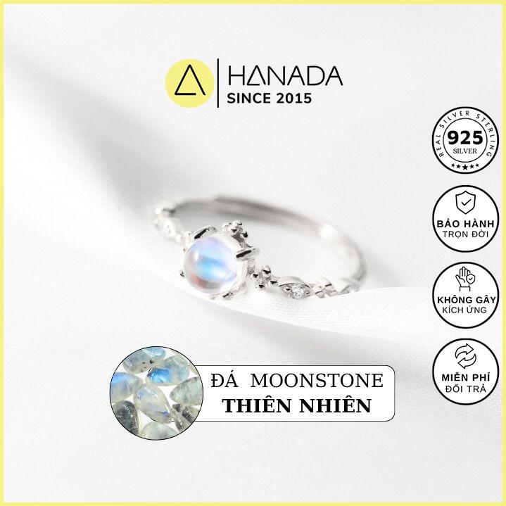 Nhẫn bạc đá moonstone thiên nhiên nhẫn nữ đá mặt trăng may mắn phong thủy không kị mệnh nhẫn nữ xinh nhẫn bạc trang sức phong thủy thu hút năng lượng nhiều kích thước tùy chỉnh 0541 P11