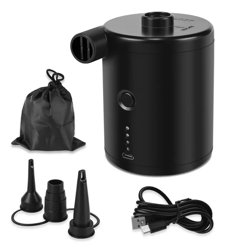 Portable Air Pump, 1 Set USB Rechargeable Air Pump with Accessories, Quick Inflate Deflate for Air Mattress & Pool Toys &  Floats & Swimming Ring 0