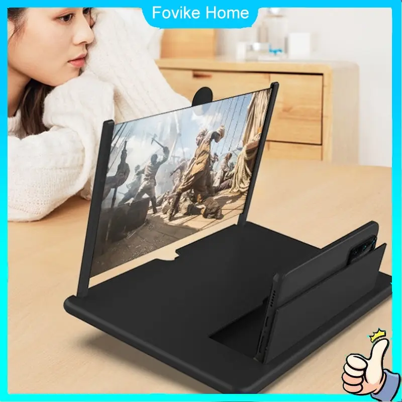 3D Mobile Phone Screen Magnifier F3 Phone Screen Magnifier Cell Phone 3D HD Movie Video Amplifier With Foldable Holder Stand