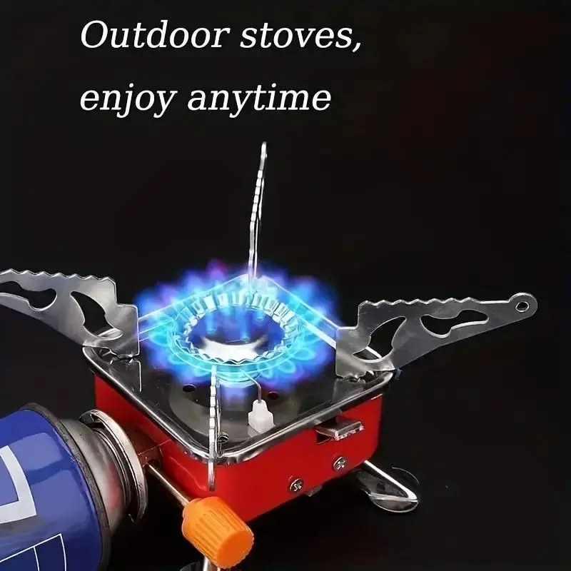 Portable Windproof Camping Stove, Foldable Design Stainless Steel Camping Stove, Outdoor Kitchenware for Campers & Outdoor Enthusiasts 3