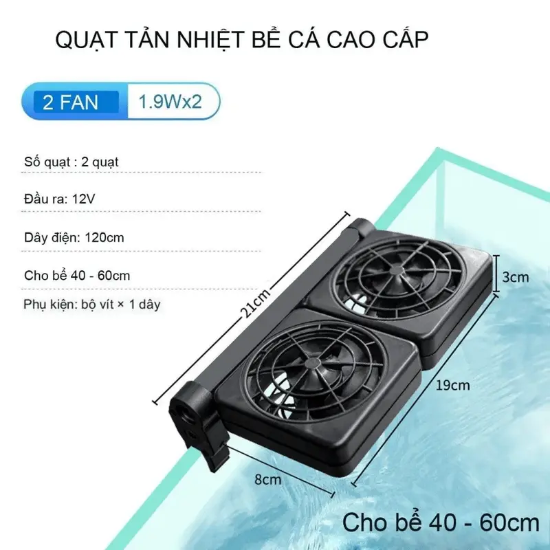 Quạt tản nhiệt hồ cá Cool Summer giảm nhiệt hồ cá hiệu quả 6