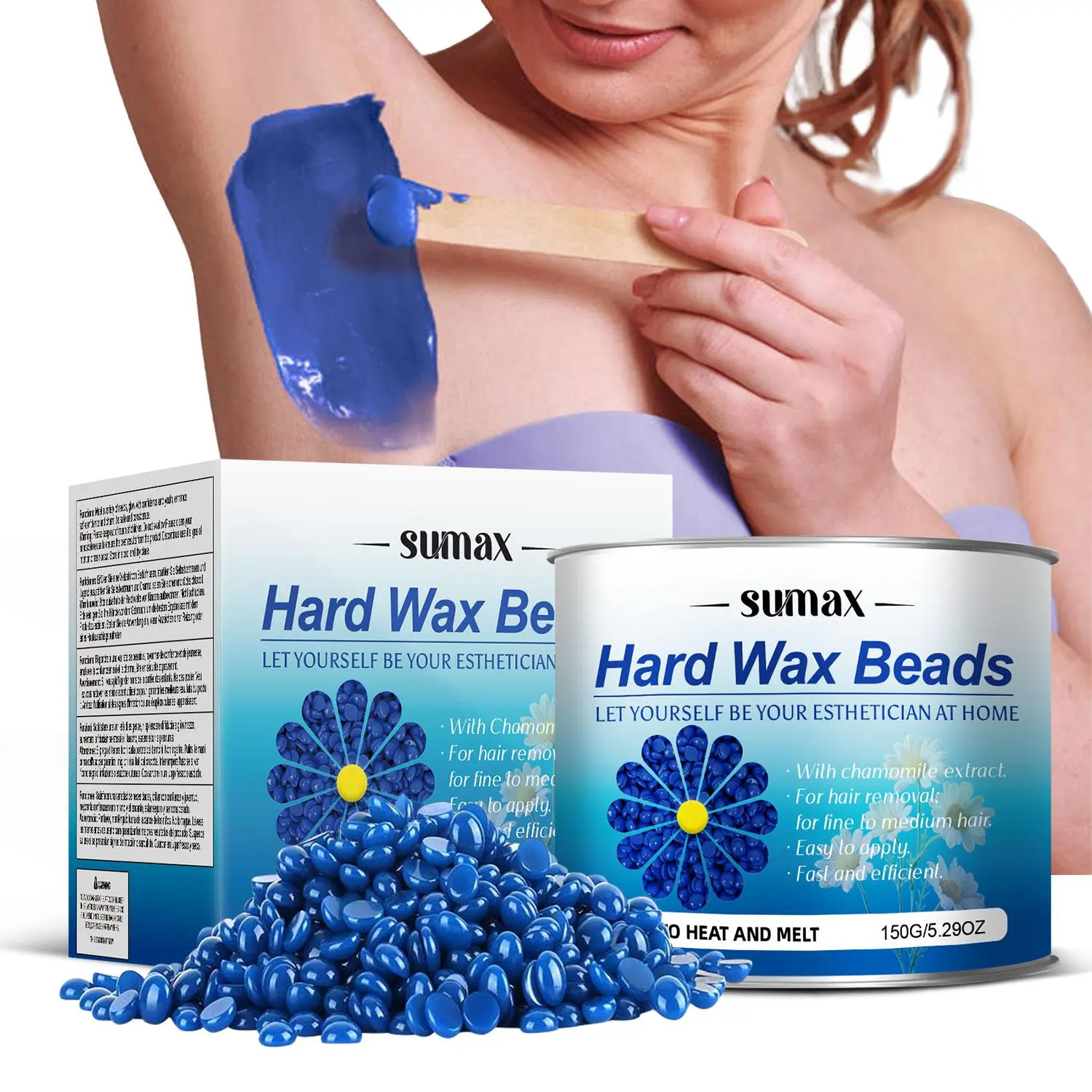 Chamomile Hair Removal Wax Bean, 1 Box Gentle Hair Removal Cream, Suitable for Sensitive Skin, Hair Removal Product for Women & Men