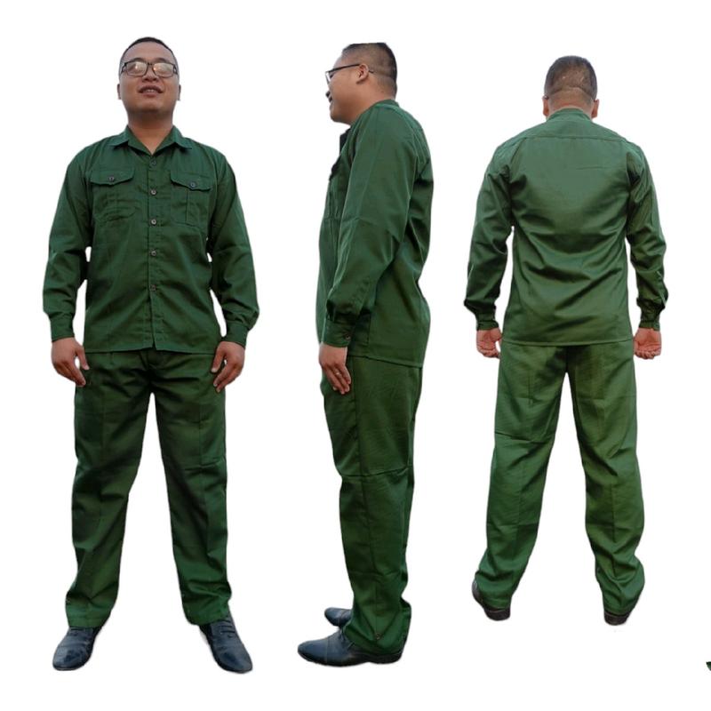 Bộ quần áo lao động, quần áo học tập giáo dục quân sự cho học sinh, sinh viên Kaki Nam vừa  quan áo có tui Có Túi quốc đồng  phục