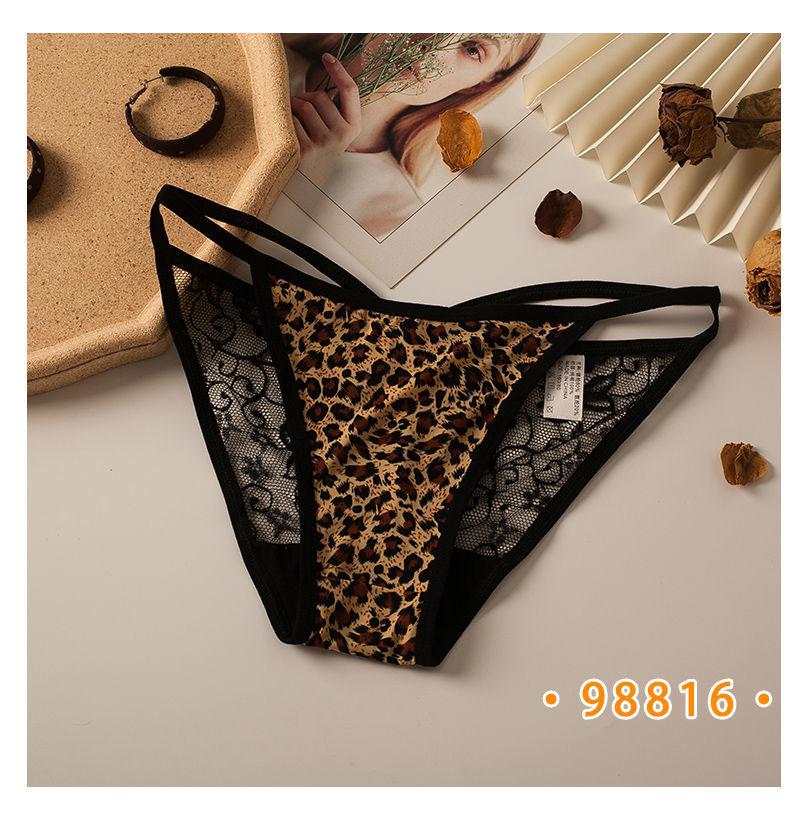 Product Introduction of Sexy Lace Seamless Underwear Temptation Hot T-Back Crotch Pure Cotton Low Waist High-Grade Leopard Print Thin T-Shaped Underwear Ladies 20