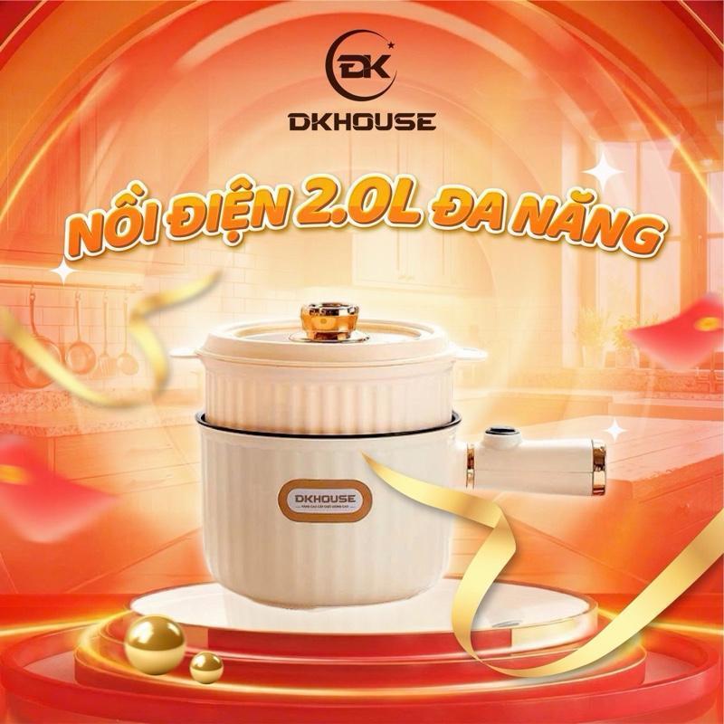Nồi Lẩu Điện Đa Năng 2.0LNấu Xào Hầm Các Món Tặng Vỉ Hấp Có Tay Cầm Tiện Lợi-  Nồi Lẩu 2.0L
