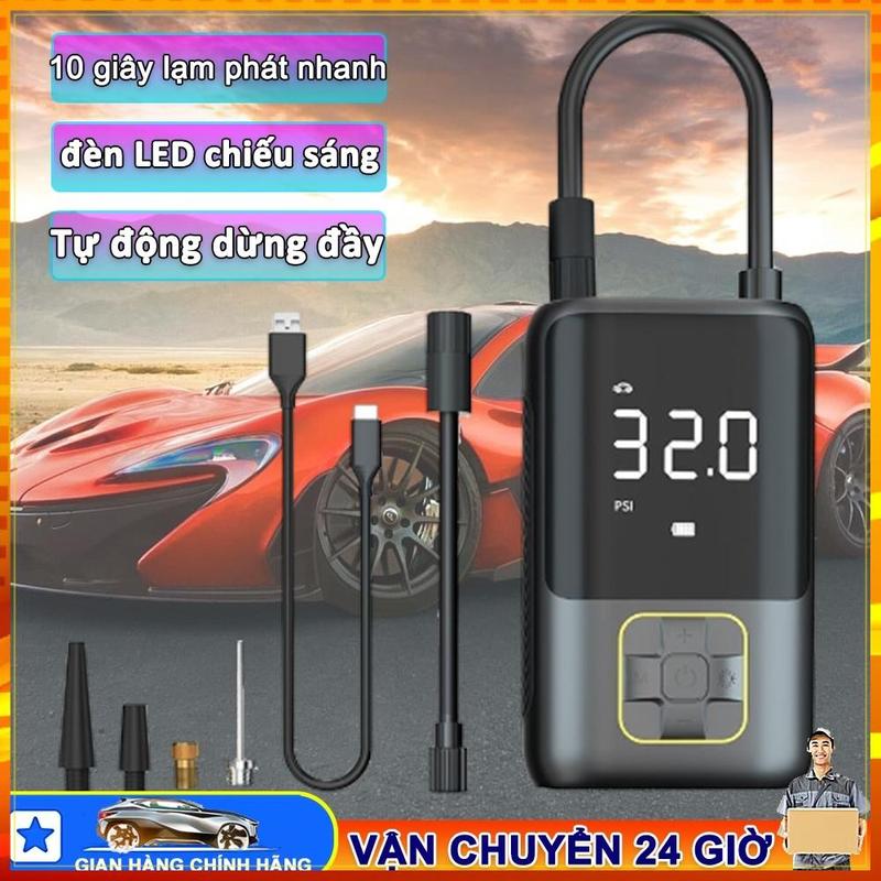  Máy bơm lốp xe ô tô tự động Duge Máy Nén Khí Không Dây Bơm Khí Di Động Có Màn Hình Kỹ Thuật Số Cho Lốp Xe Hơi - LAMJAD STORE 