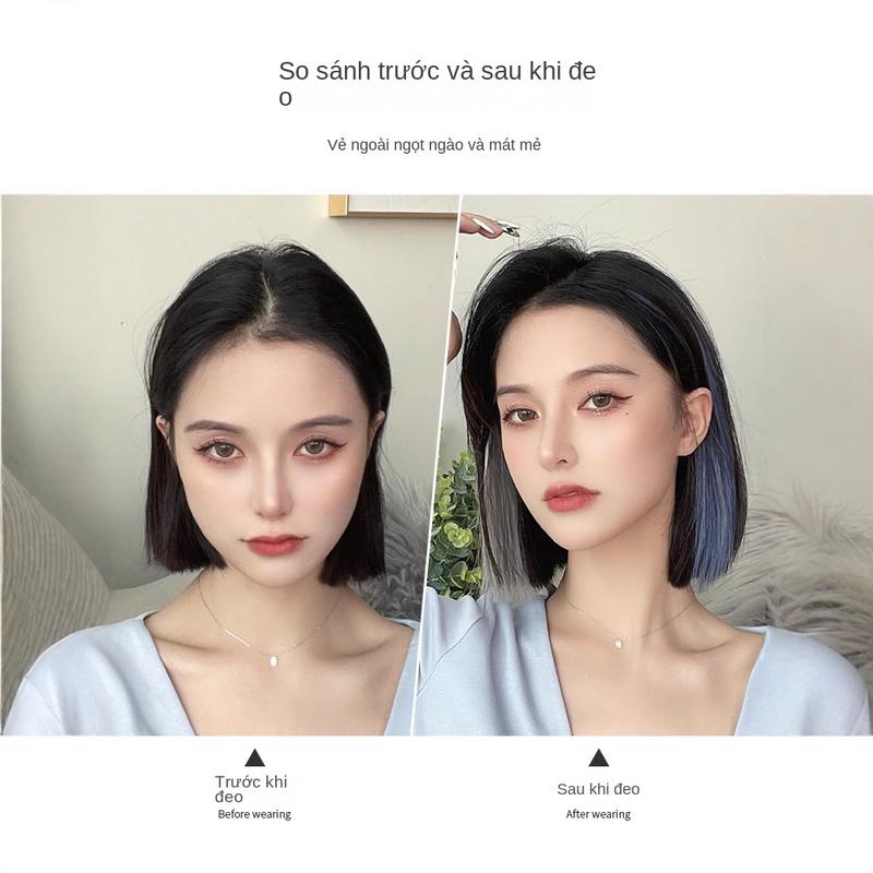 Clip-in colored hair extensions, short wigs, gradient hair extensions, highlights, short hair extensions 2