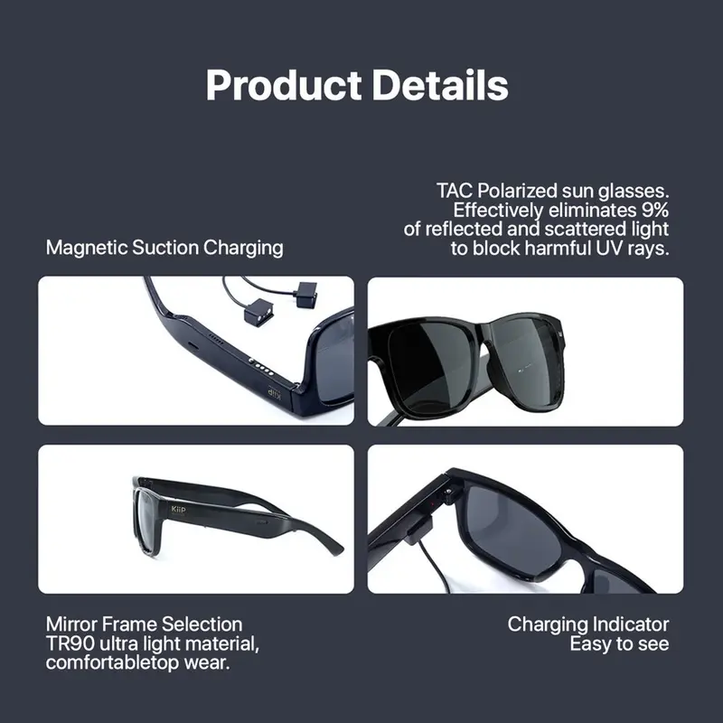 KiiP Wireless S01 Smart Glass Kacamata Headset Bluetooth Multifungsional Glasses 1