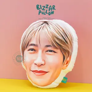 Bizzarpillow Bantal Custom Foto Animasi Bentuk Kepala Size M - Free Edit | Hadiah BZ349
