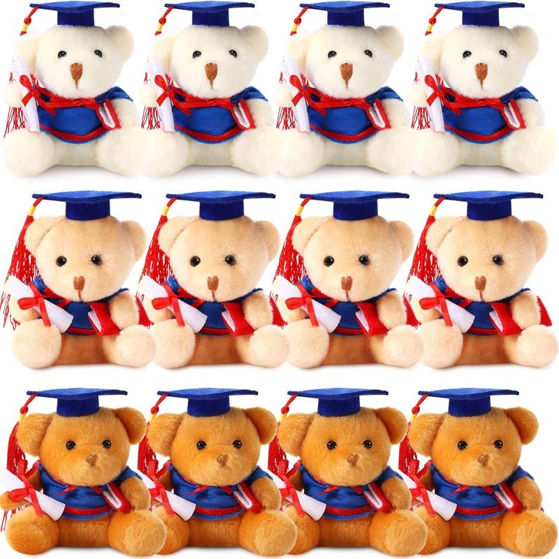 12 count Graduation Bears Class of 2025 Mini Grad Bear Stuffed Animal 3 ...