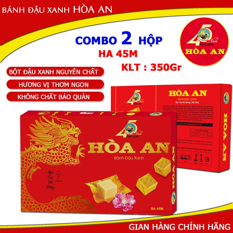 Combo 2 hộp Bánh Đậu Xanh Hòa An KLT 350gr ( Chính hãng )Ăn Vặt Snack Food Cake Thức Ăn Bánh Quy banh gaun kenju