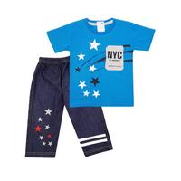 Gambar Wakakids Pakaian Bayi Anak Laki Laki Baju Lengan Pendek Motif NYC Star Setelan Celana Jeans 7/8 Usia 12 Bulan Hingga 18 Bulan 3499 - Merah dari Wakakids Kota Administrasi Jakarta Pusat 1 Tokopedia
