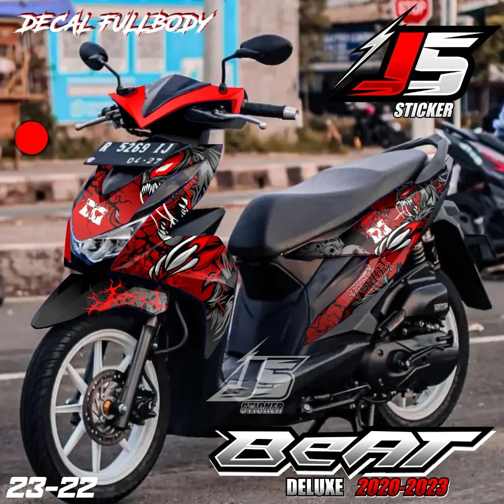 (COD) TERBARU Decal Sticker Beat DELUXE STREET 2020 2021 2022 2023 Full body - Stiker Variasi Beat Fi New Fullbody Desain Venom Grafis Minimalis 23.22