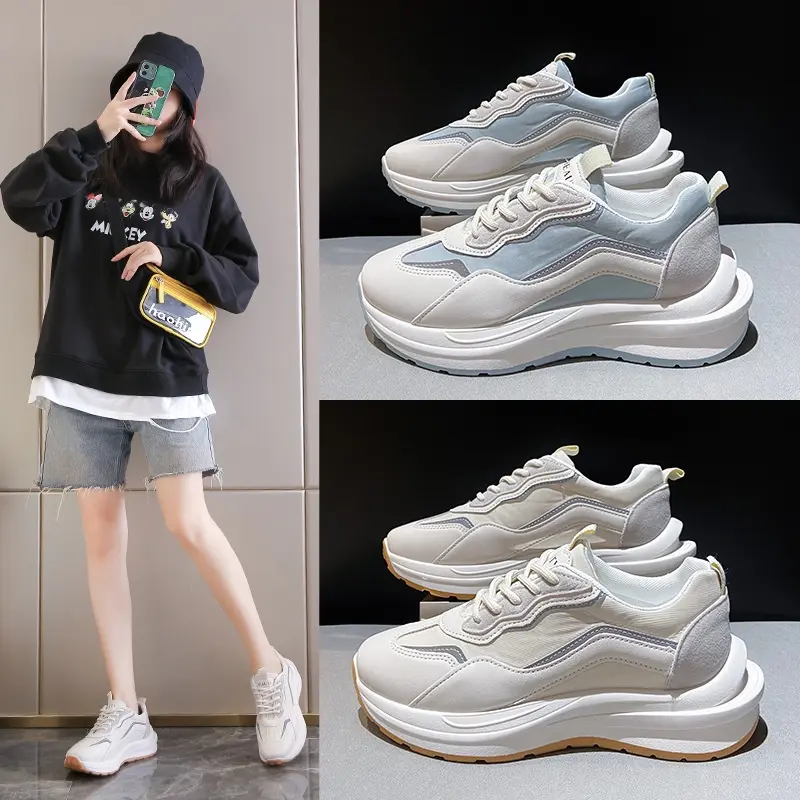 SEPATU SNEAKERS WANITA W015 SEPATUDOTCOM Sneaker Fashion Casual Shoes Cocok Segala Macam Acara Dan Olahraga Tersedia Dua Warna Biru Dan Cream 1