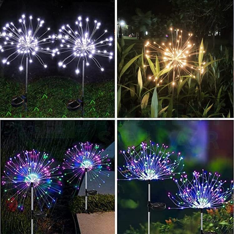 Danatech Solar Đèn pháo hoa năng lượng mặt trời, trang trí tiểu cảnh, sân vườn, quán cafe, lễ tết, noel, tích hợp cảm biến ánh sáng firework solar lights