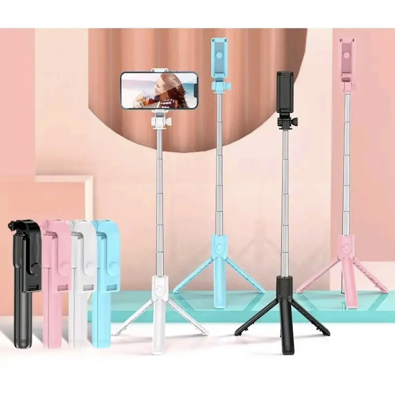 Gậy Chụp Ảnh 3 Chân Có điều khiển bằng Bluetooth Kem Selfie