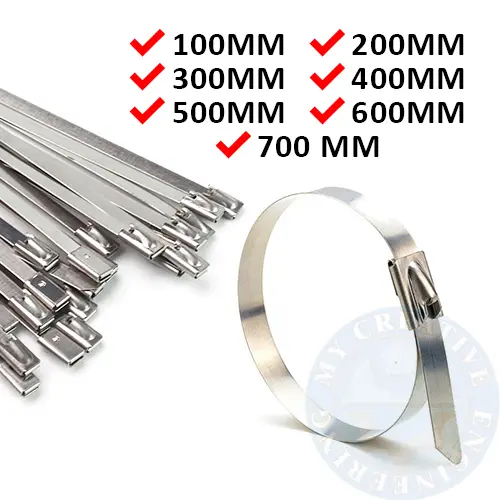 304 Stainless Steel Cable Ties Locking Heavy Duty Multi-Purpose Tie