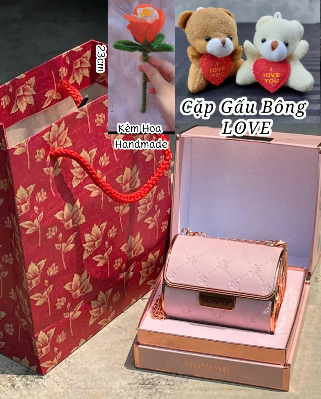 [HCM] Set 4 Cây Son Môi Màu Và Son Dưỡng Ẩm Lâu Phai HOMPAR Kèm Dây Chuyền Có Hộp Đựng Túi Xách Làm Quà Tặng Cực Sang  Hàng Hot
