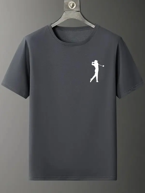 Men's Figure Print Round Neck Tee, Casual Regular Fit Short Sleeve T-shirt for Summer, Fashion Men's Top for Daily Wear 2