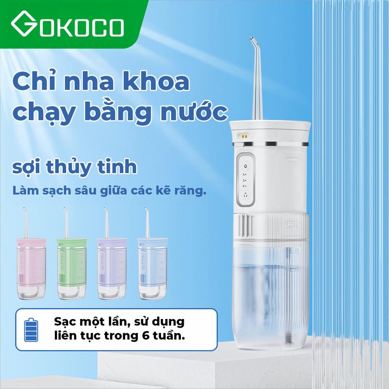 GOKOCO CkeyiN Máy tăm nước 3 chế độ có thể sạc lại tiện lợi chuyên dụng chăm sóc răng miệng